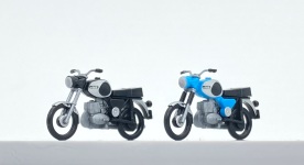 KRES 55051030 - TT - MZ TS 250 Motorrad (2 Stück), schwarz und hellblau